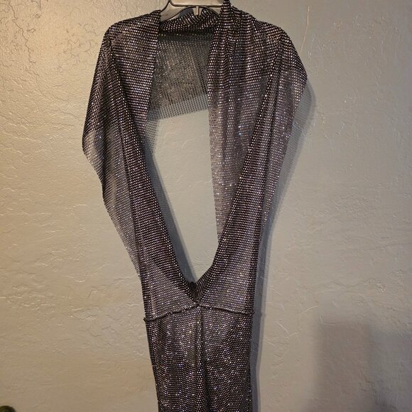 Mew Mews Dresses & Skirts - backless hooded diamond mesh dress